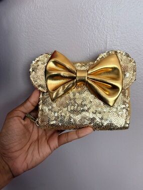 Loungefly Gold Sequin Bow Ear Wallet